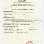 Giấy chứng nhận đăng ký kinh doanh Thẩm mỹ bác sĩ Hà Thanh